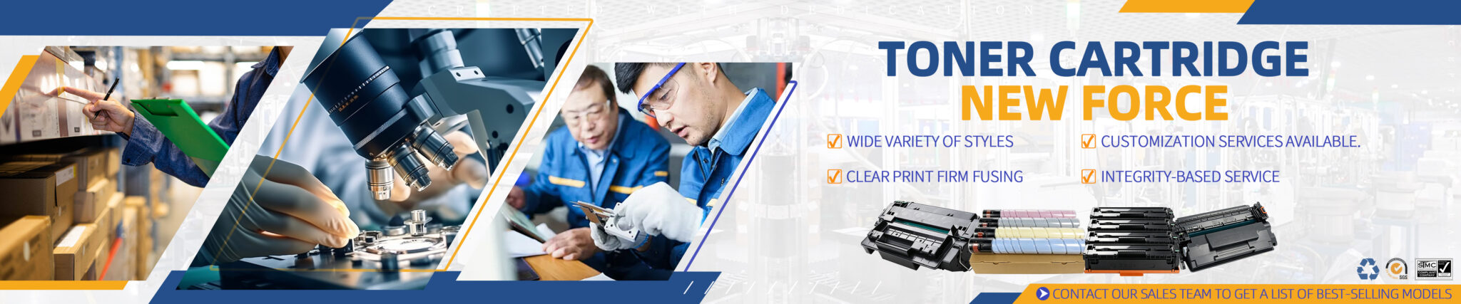 New toner cartridges: wide range, customizable, SGS quality tested
